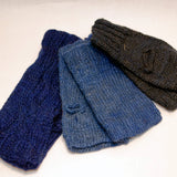 Camel Wool Knit Fingerless Gloves