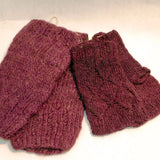 Camel Wool Knit Fingerless Gloves