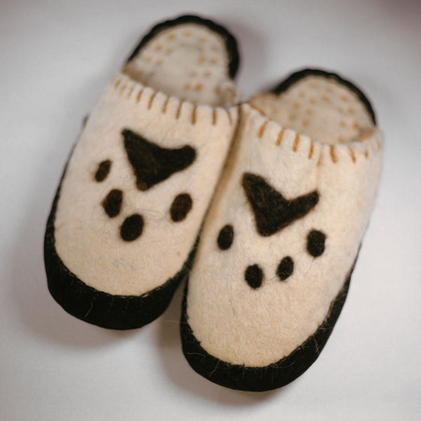 Paw Print Slippers | Felted Wool